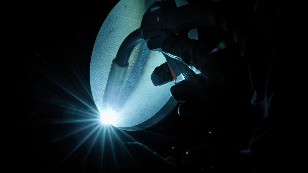 Welding arc in close picture